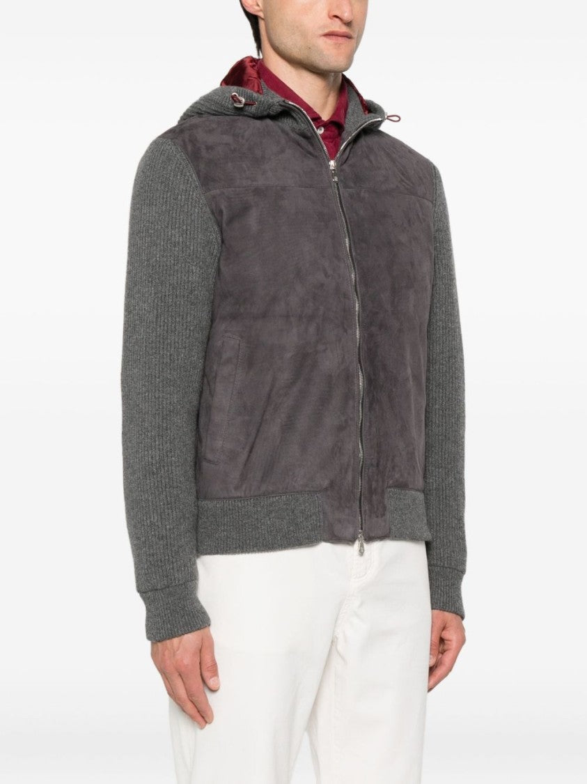 Brunello Cucinelli Suede And Knit Coat