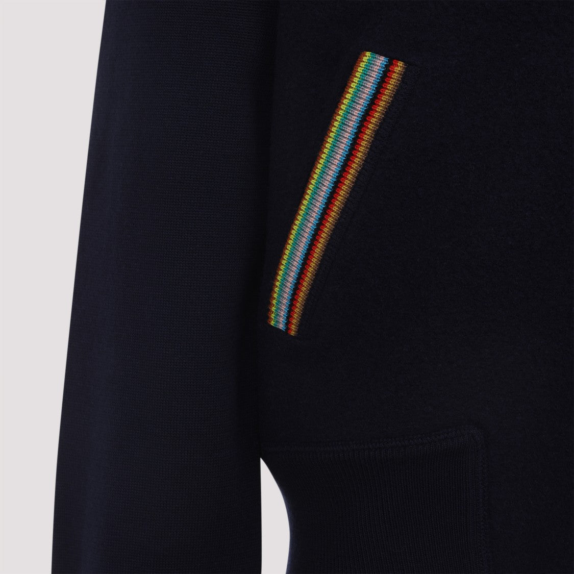 Paul Smith Knitted Blue Wool Bomber Jacket