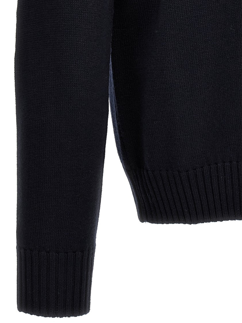 Ballantyne Crewneck Merino Wool Sweater With Ribbed Cuffs