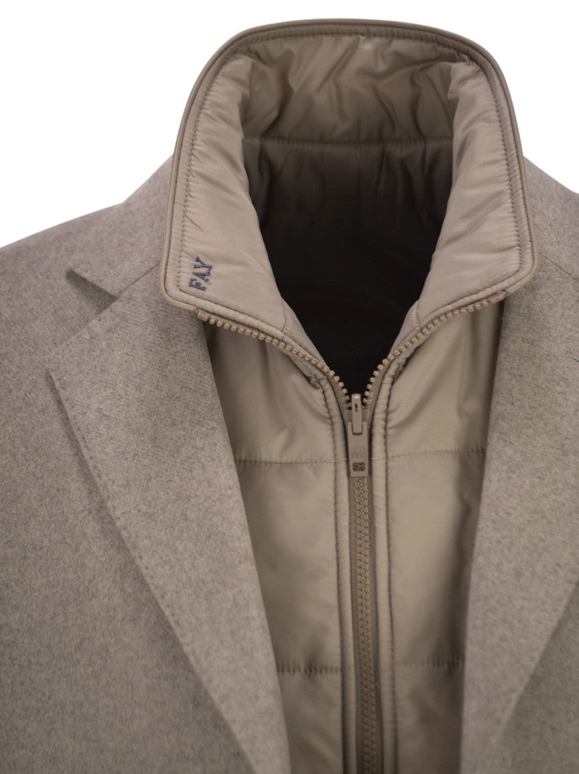 Fay Double Coat In Wool And Cashmere Cloth
