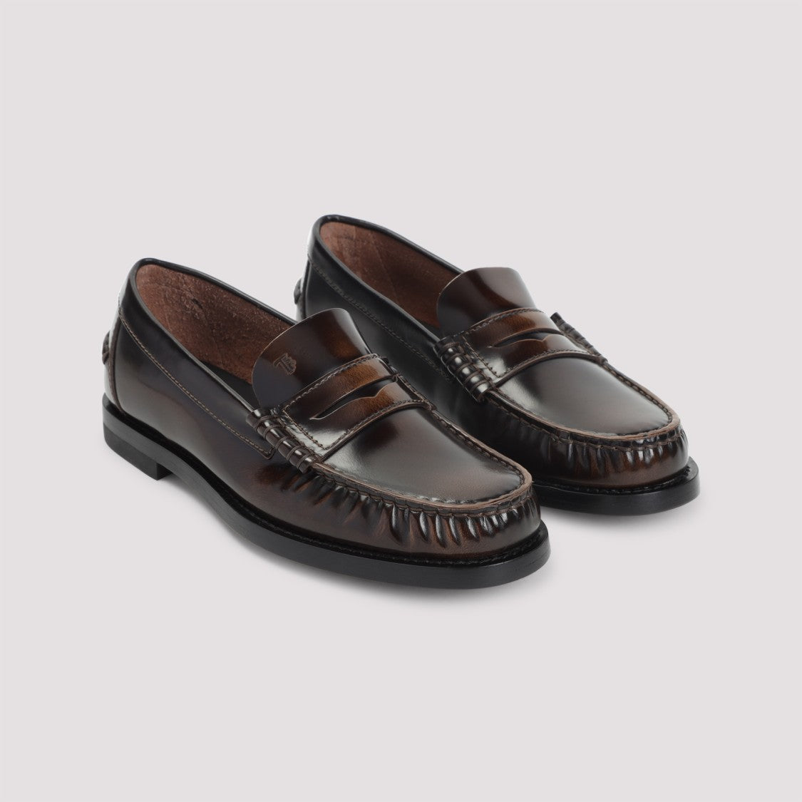 Tod's Brown Calf Leather Loafers