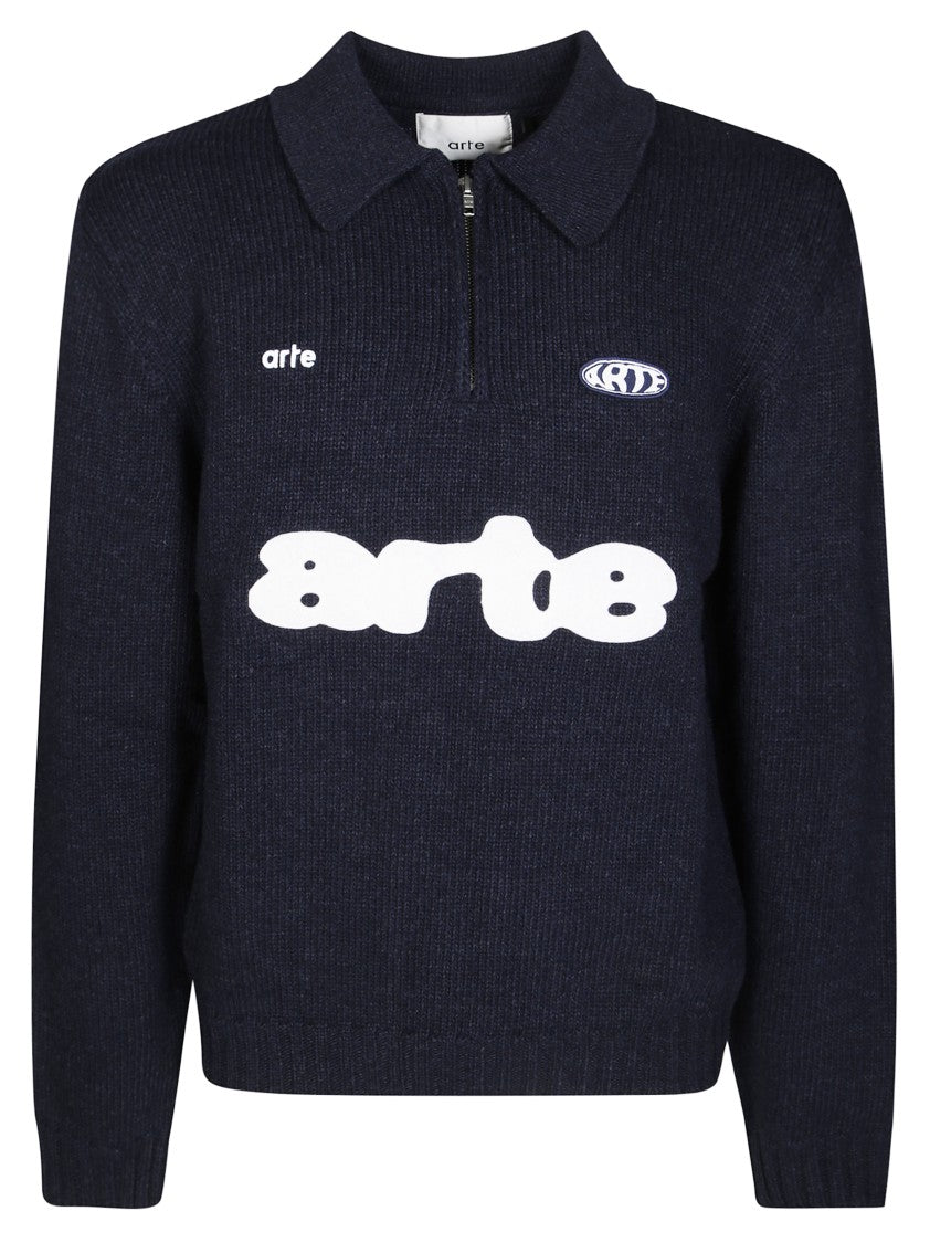 Arte Long Sleeve Polo Shirt With Print