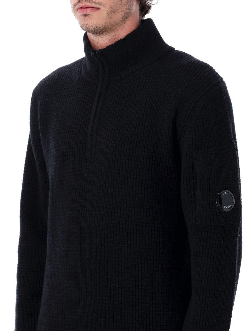C.P. Company Half Zip Waffle Knit Sweater