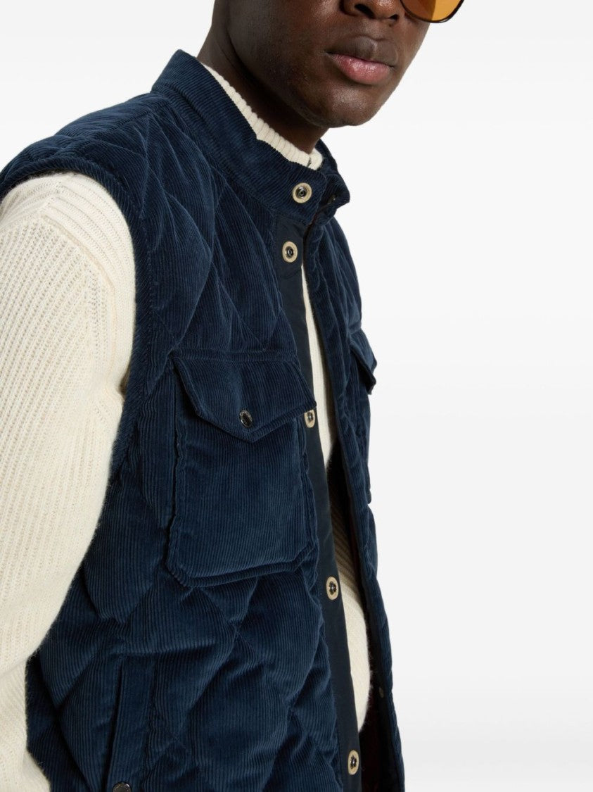 Woolrich Quilted Corduroy Jacket With Stand Collar