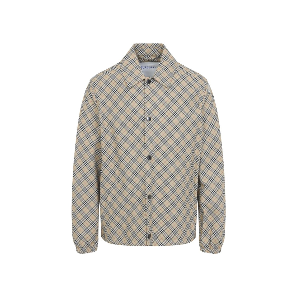 Burberry Beige Check Patterned Lightweight Jacket