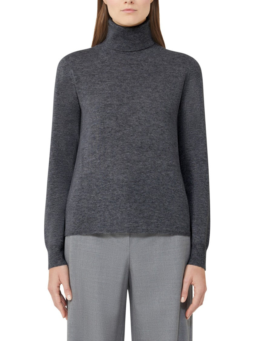 Max Mara Anthracite Cashmere-Wool Blend Sweater