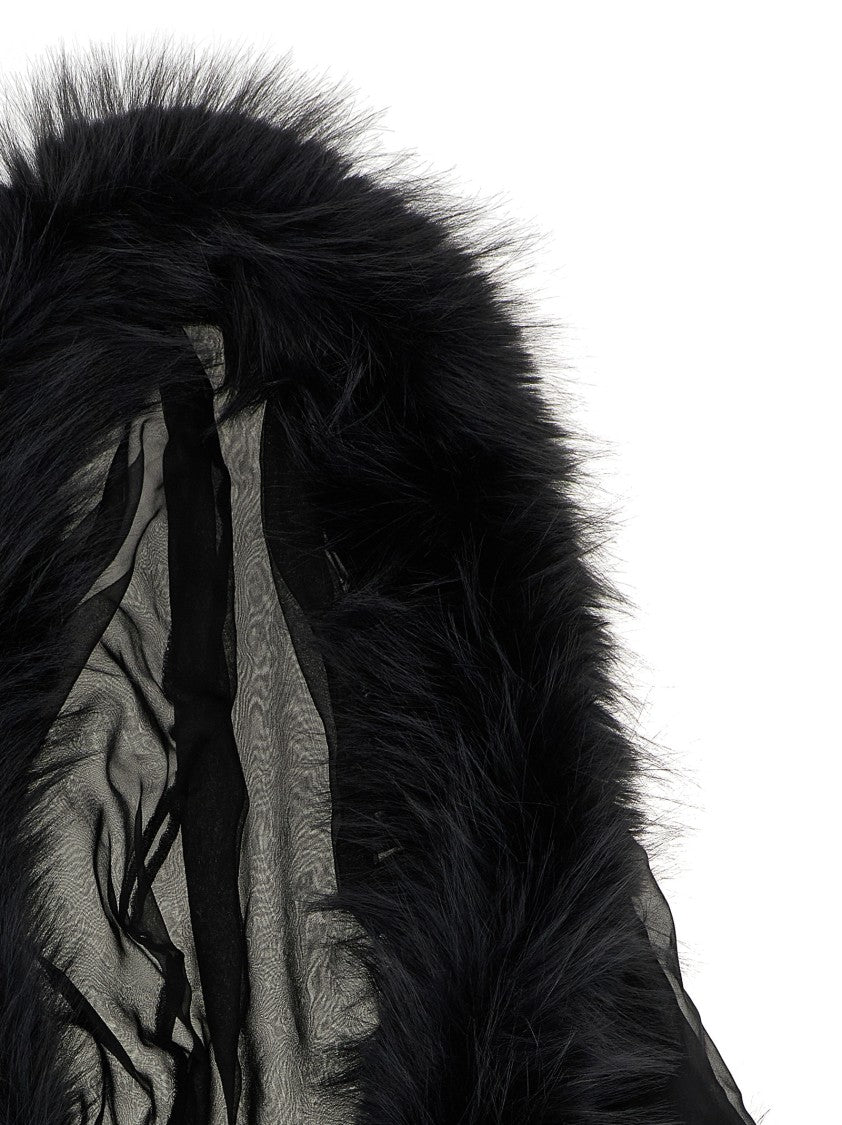 Dsquared2 Silk Chiffon Hooded Collar