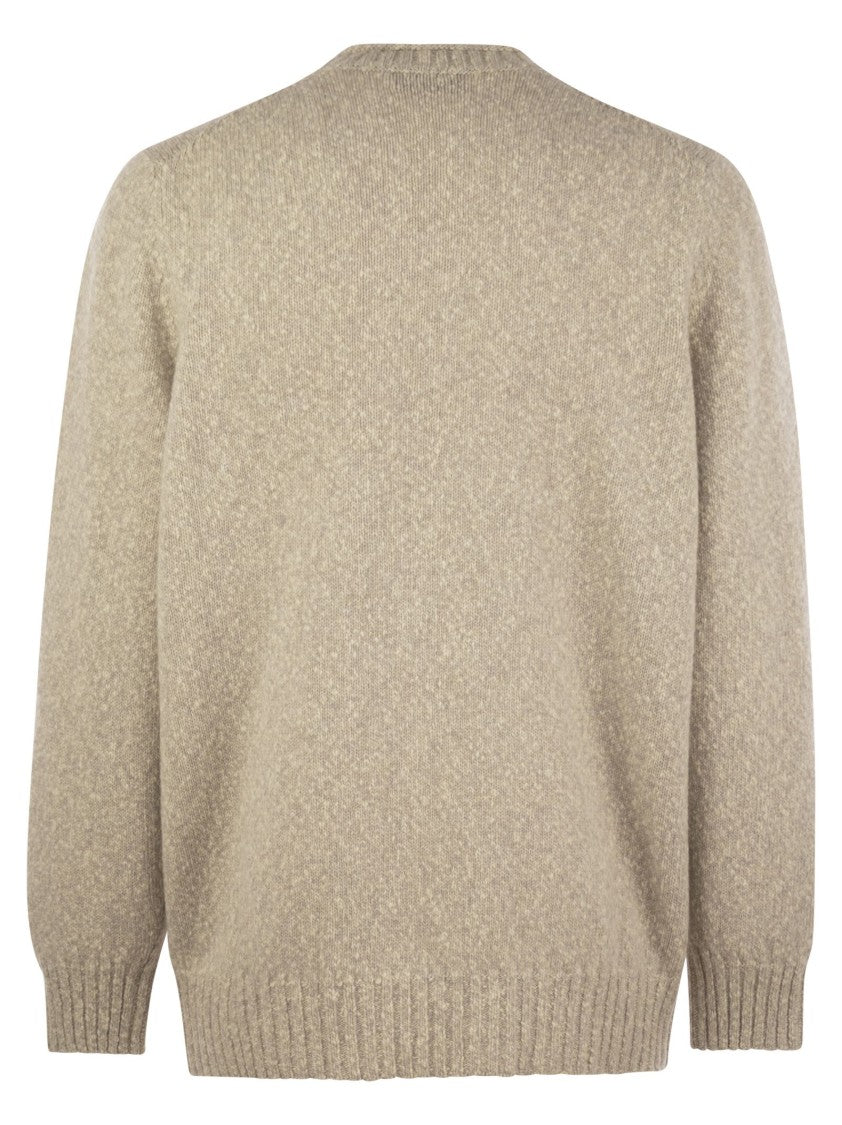 Brunello Cucinelli Crewneck Sweater In Mottled Lambswool
