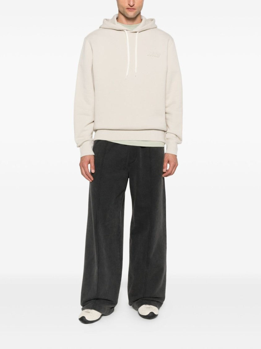 Autry Beige Sweatshirt With Drawstring Hood