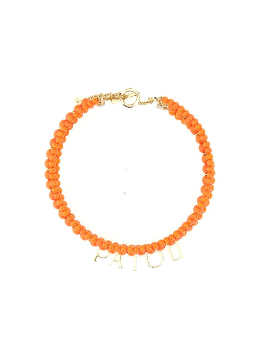 Patou Glass And Brass Bead Necklace
