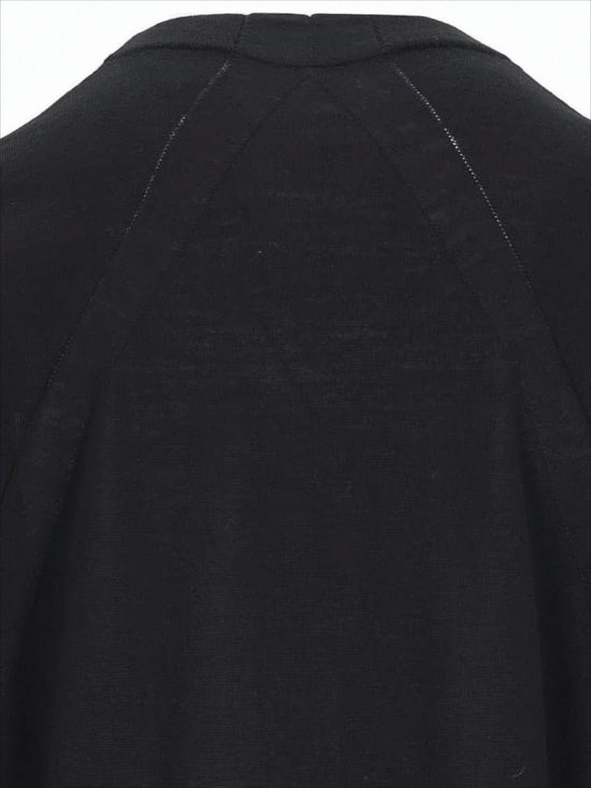 Jil Sander Classic Crew Neck Wool Sweater With Ribbed Cuffs