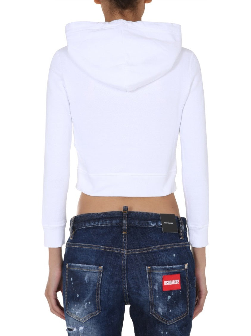 Dsquared2 Cropped Hoodie With Playful Graphic