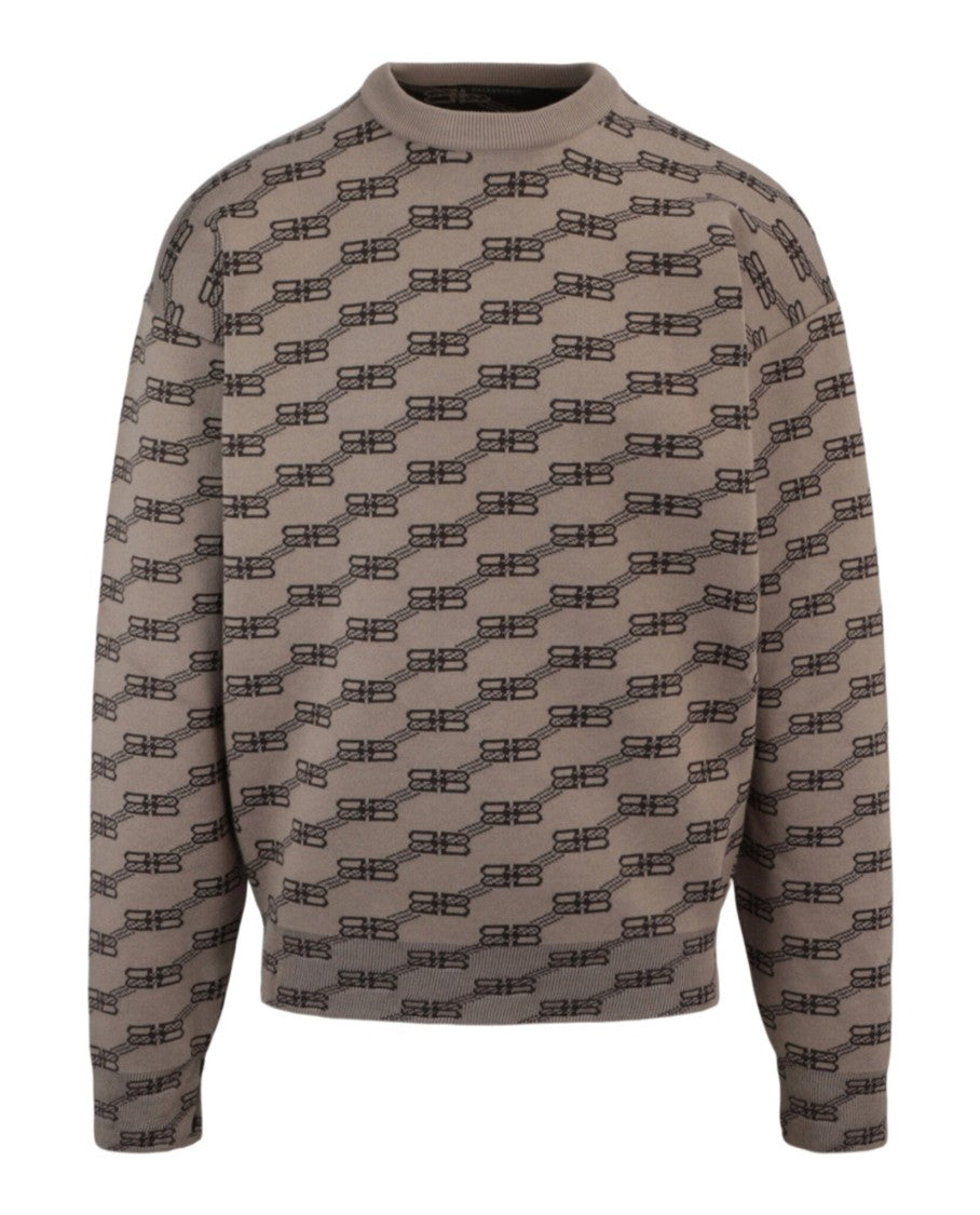 Balenciaga Logo Intarsia-Knit Sweater