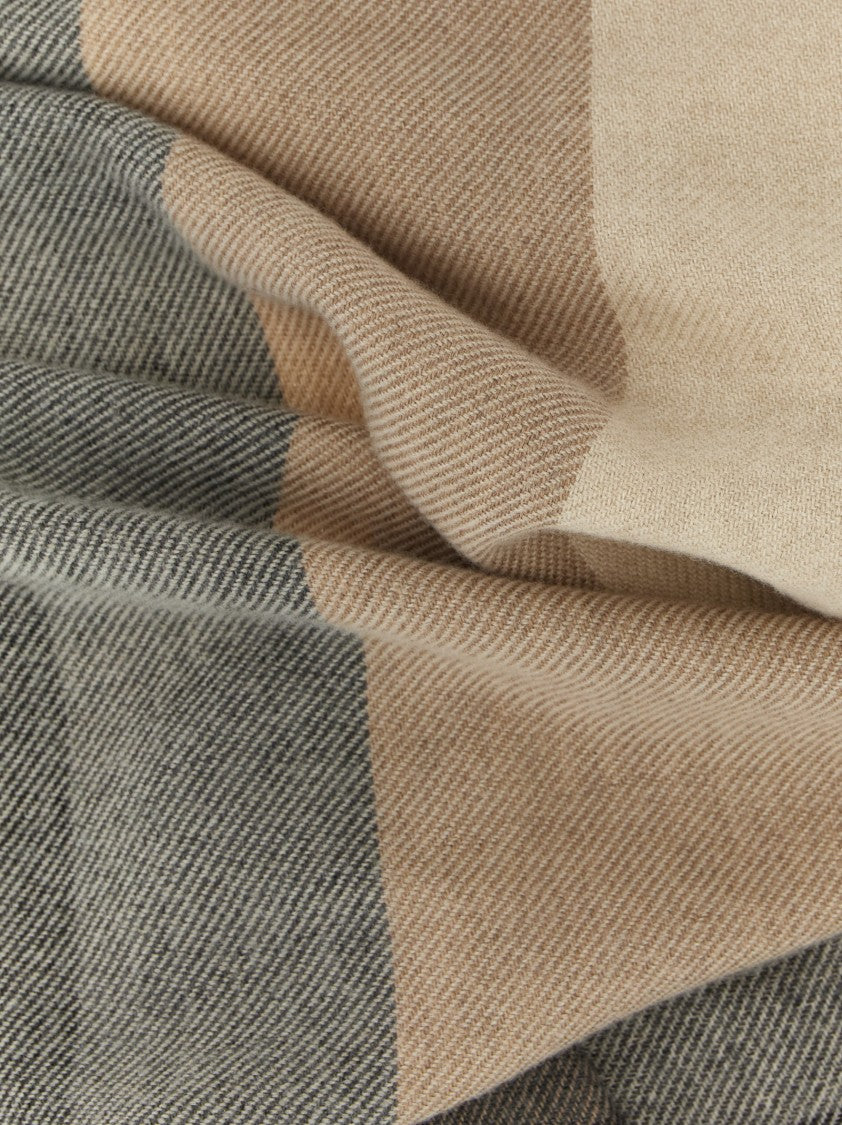 Brunello Cucinelli Check Print Wool-Cashmere Scarf