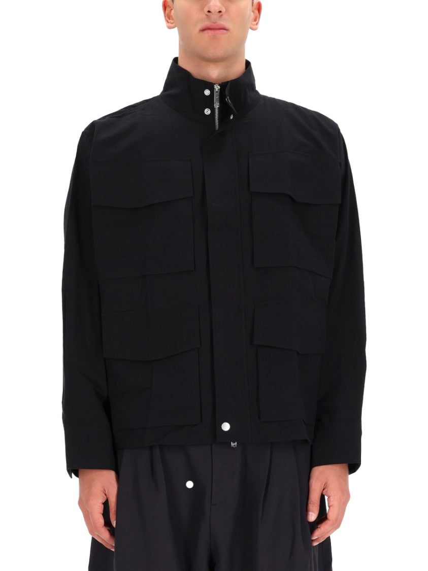Studio Nicholson Boxy Cropped Black Sports Jacket