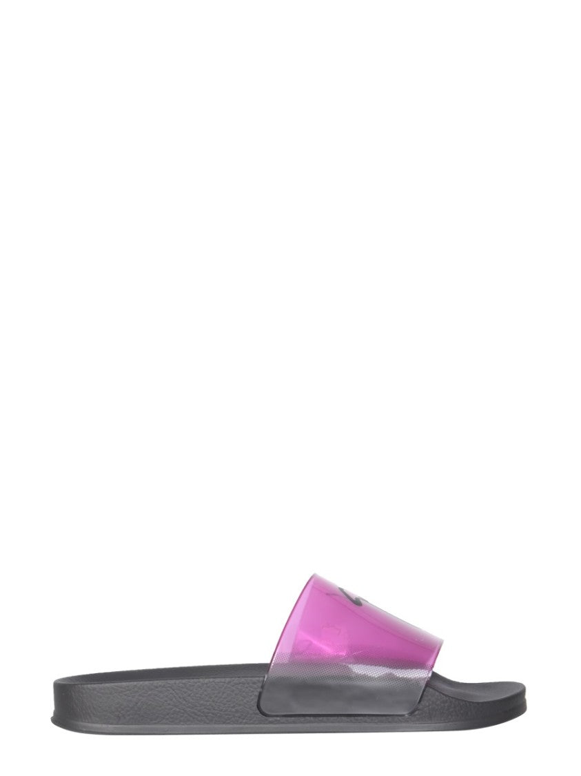 Giuseppe Zanotti Transparent Purple Polyvinyl Chloride Slide Sandals