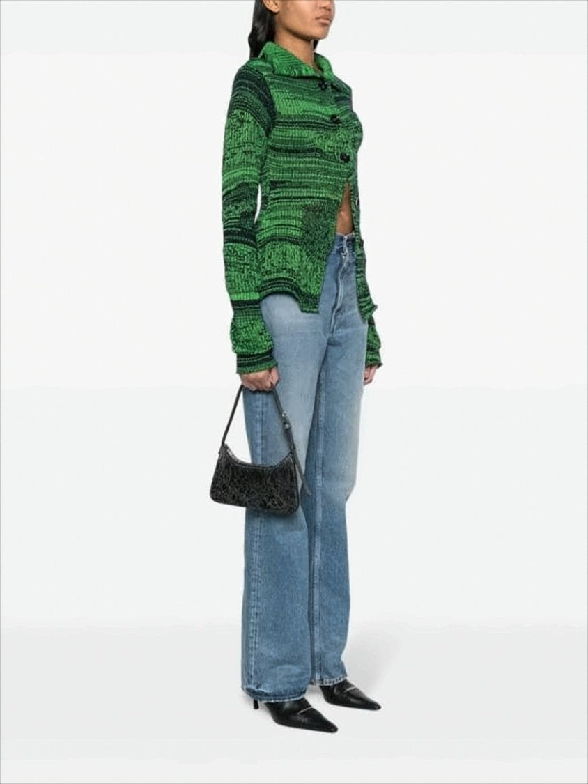 Acne Studios Textured Leather Shoulder Bag With Cracked Effect