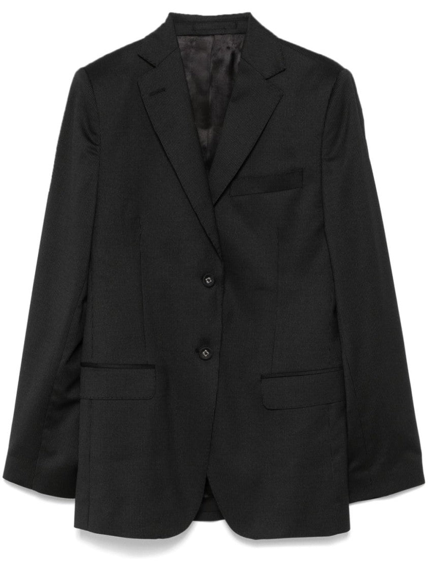 Officine Generale Black Virgin Wool Trousers
