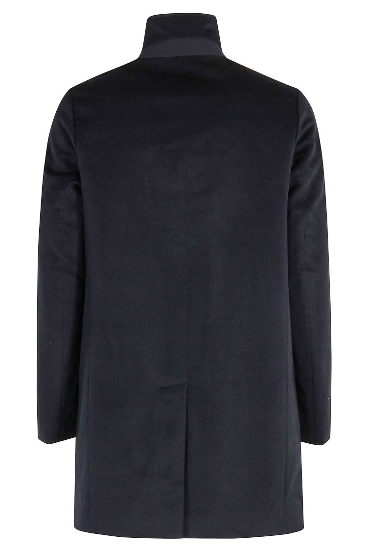 Duno Structured Blue Coat With Detachable Chest Panel