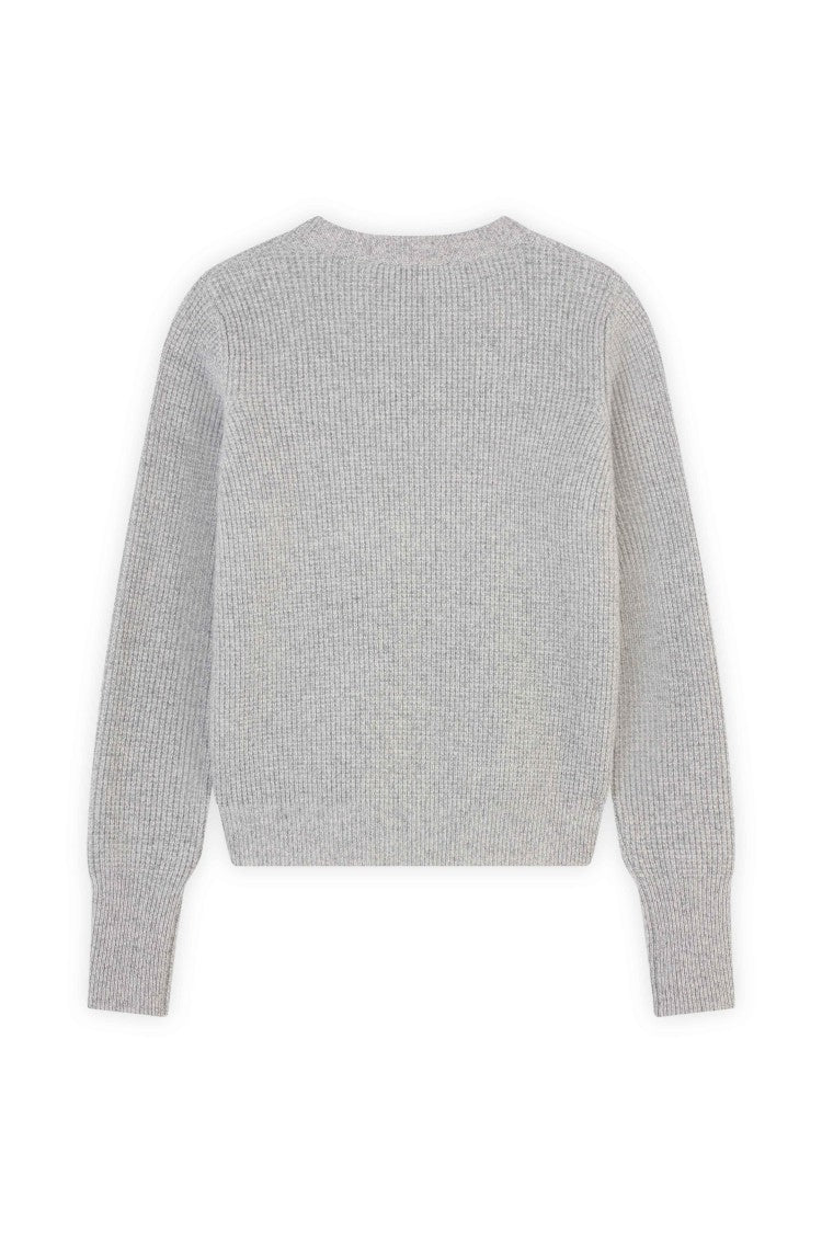 Maison Kitsuné Light Grey Melange Wool Jumper
