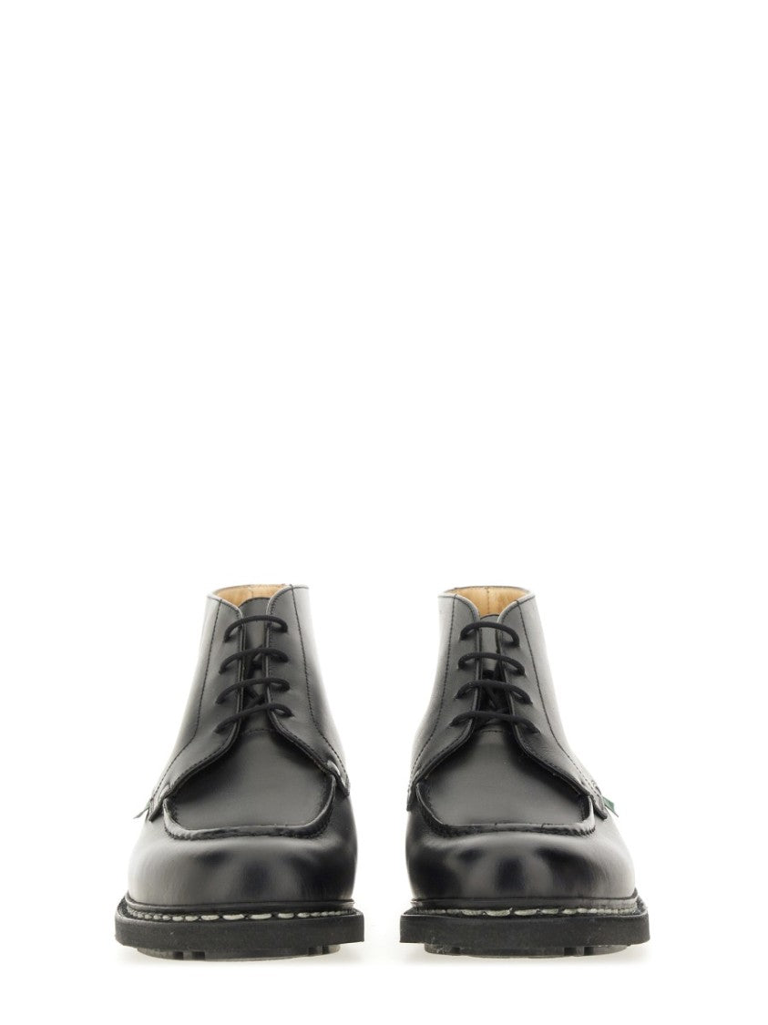 Paraboot Polished Leather Lace-Up Boot With Rounded Toe