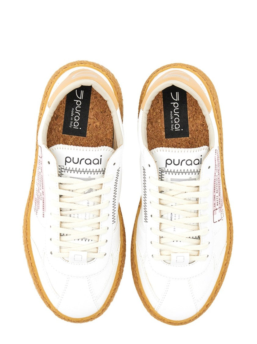 Puraai White Sneakers With Textured Details