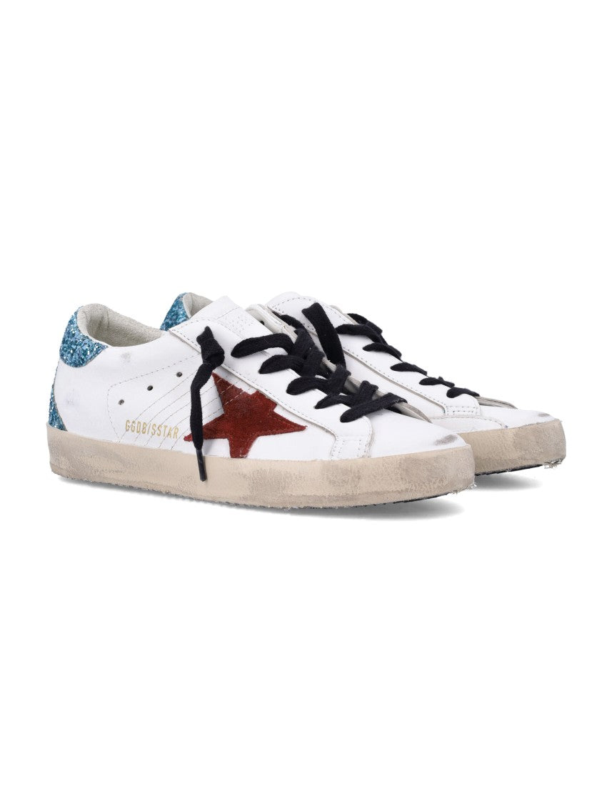 Golden Goose Superstar White Leather Distressed Low-Top Sneakers