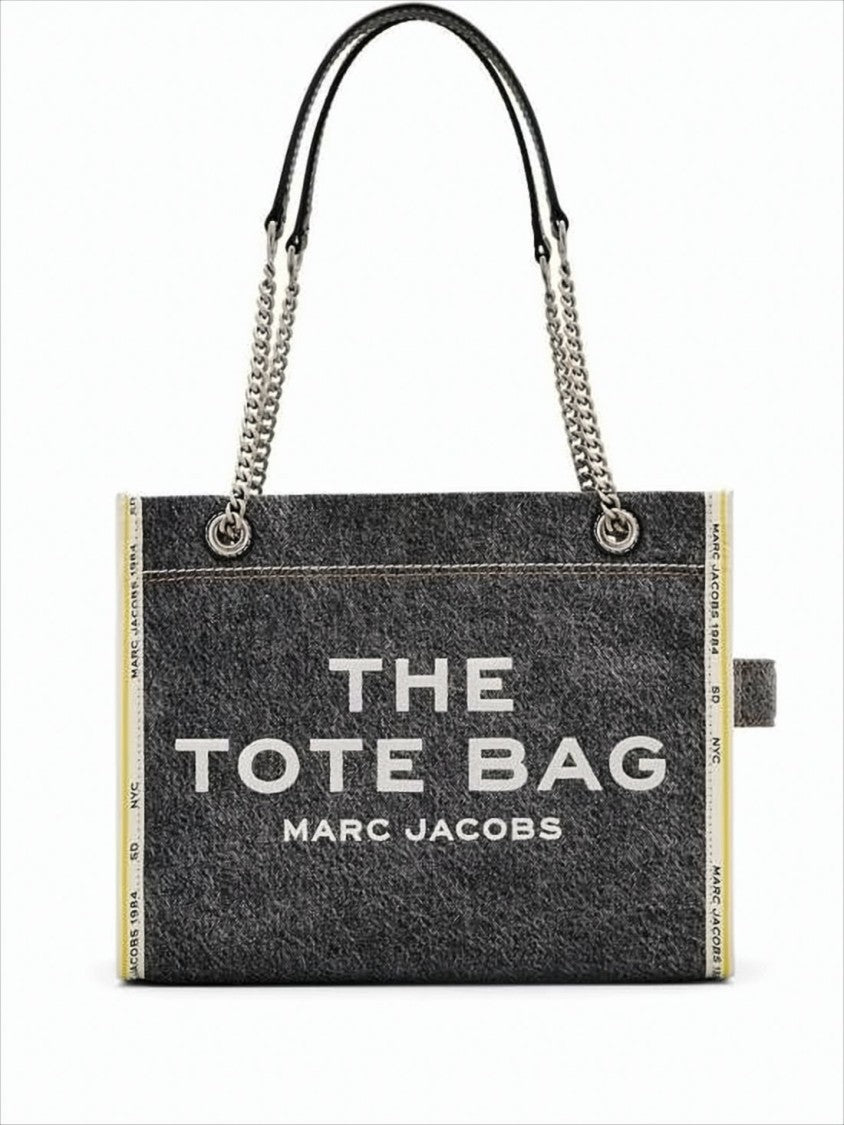 Marc Jacobs Textured Cotton Tote Bag With Chain