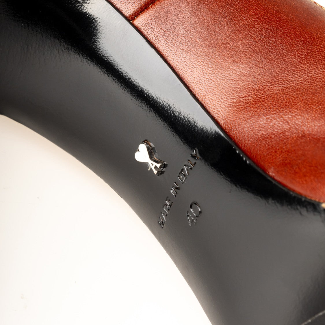 Ami Brown Patent Leather Stiletto Heel Pumps