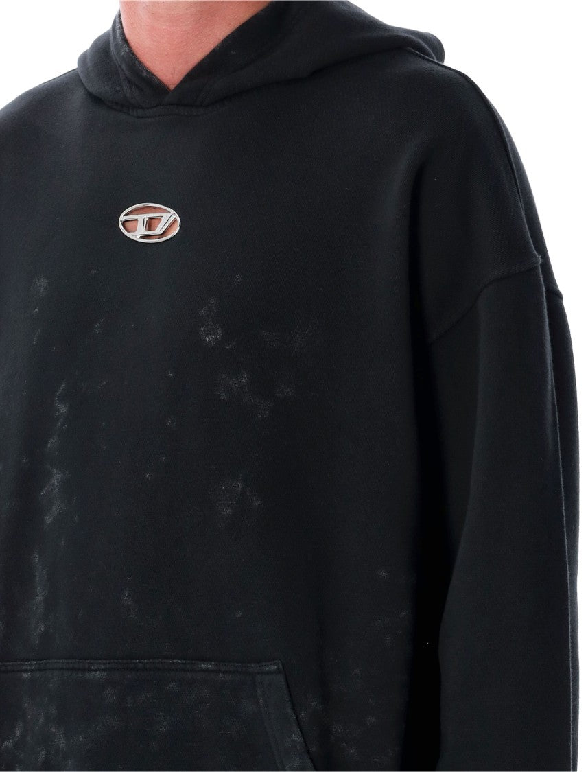Diesel S-Boxt-Hood-T10 Relaxed-Fit Black Hooded Sweatshirt
