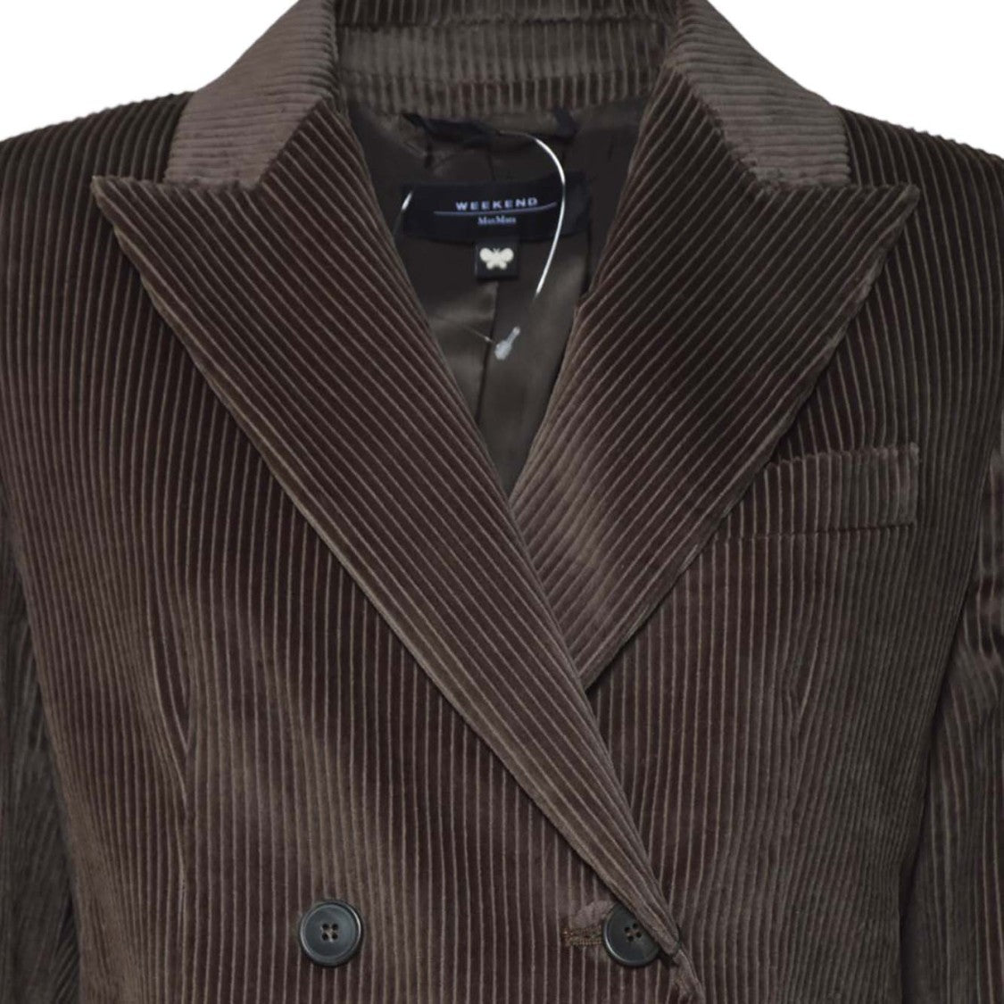 Max Mara Double-Breasted Corduroy Jacket With Notched Lapel