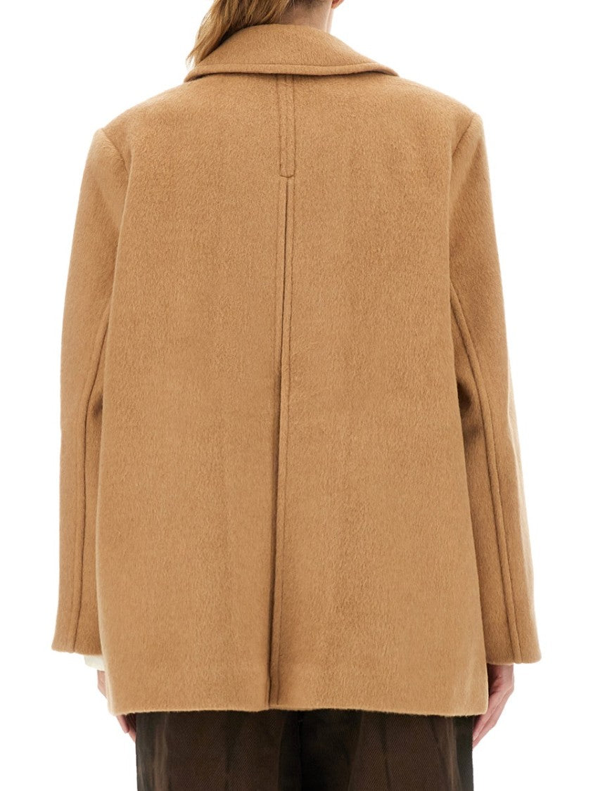 Ganni Double-Breasted Wool Blazer