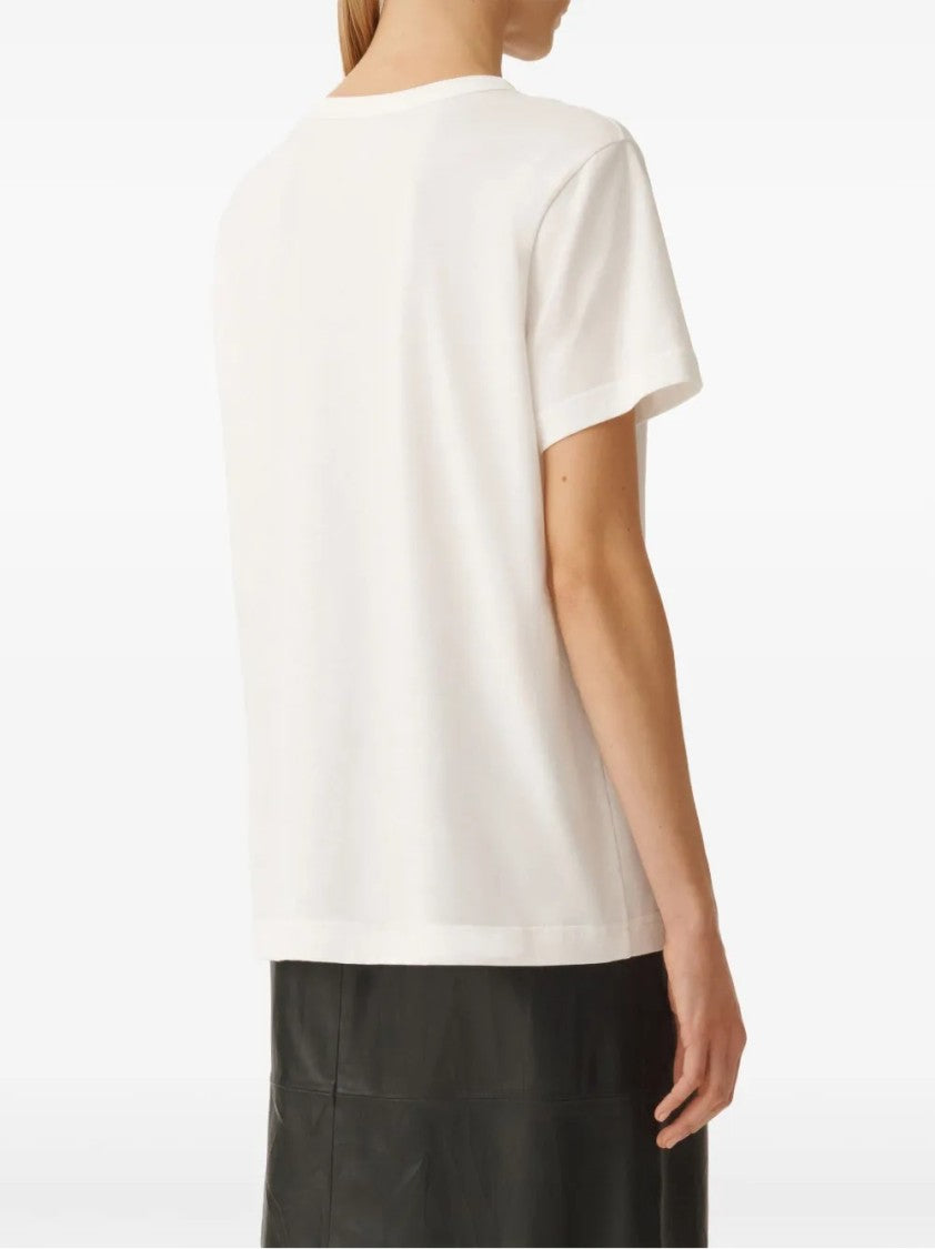 Fabiana Filippi Short-Sleeved Jersey Top With Crew Neckline