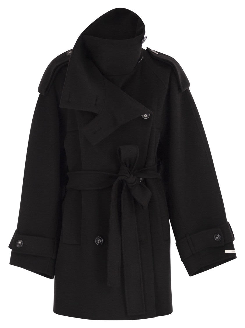 Sportmax Bouquet1234 - Short Wool Trench Coat