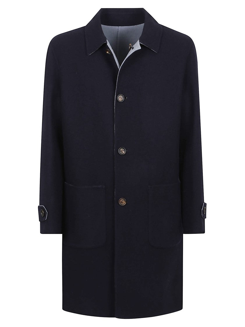 Eleventy Reversible Wool Coat With Design