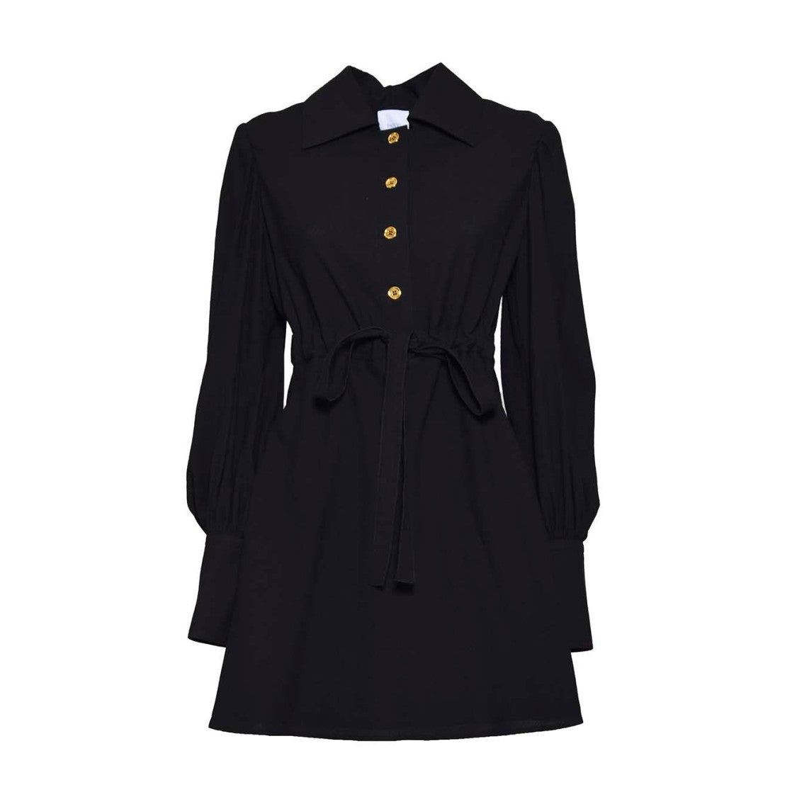 Patou Black Viscose Seersucker Short Dress