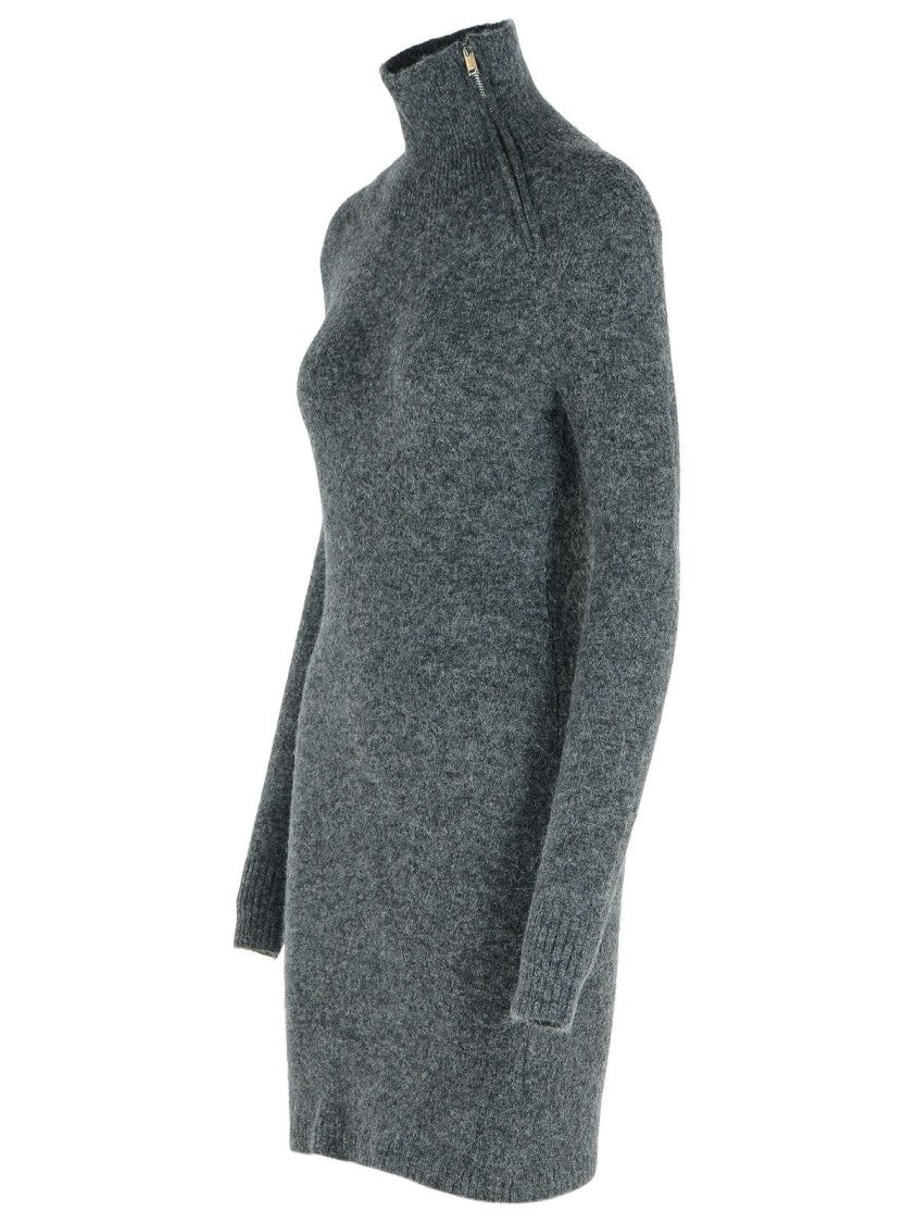 Isabel Marant Étoile 'Ohara' Dark Grey Baby Alpaca Blend Dress