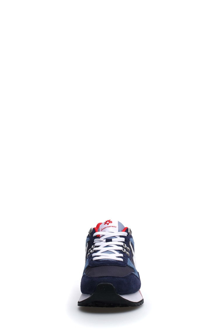 W6yz Blue Leather And Fabric Shoes