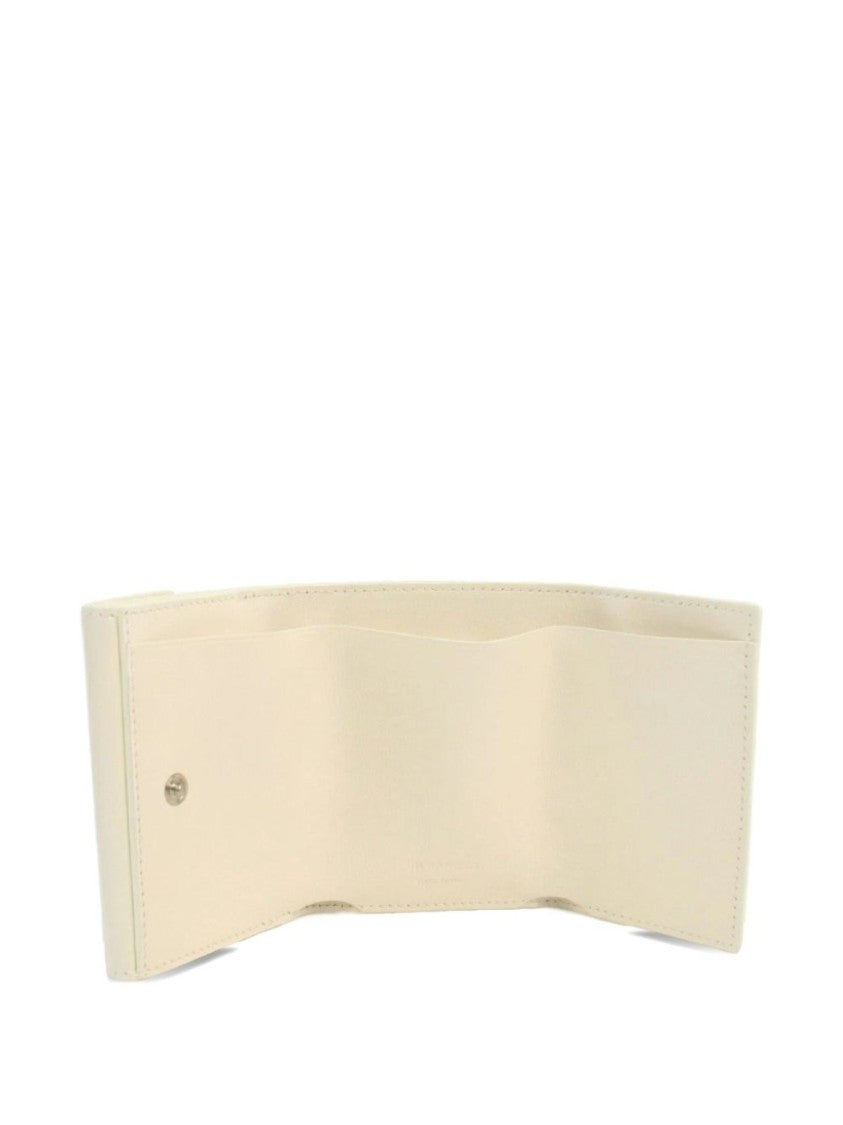Jil Sander Burgundy Leather Wallet With Snap Closure