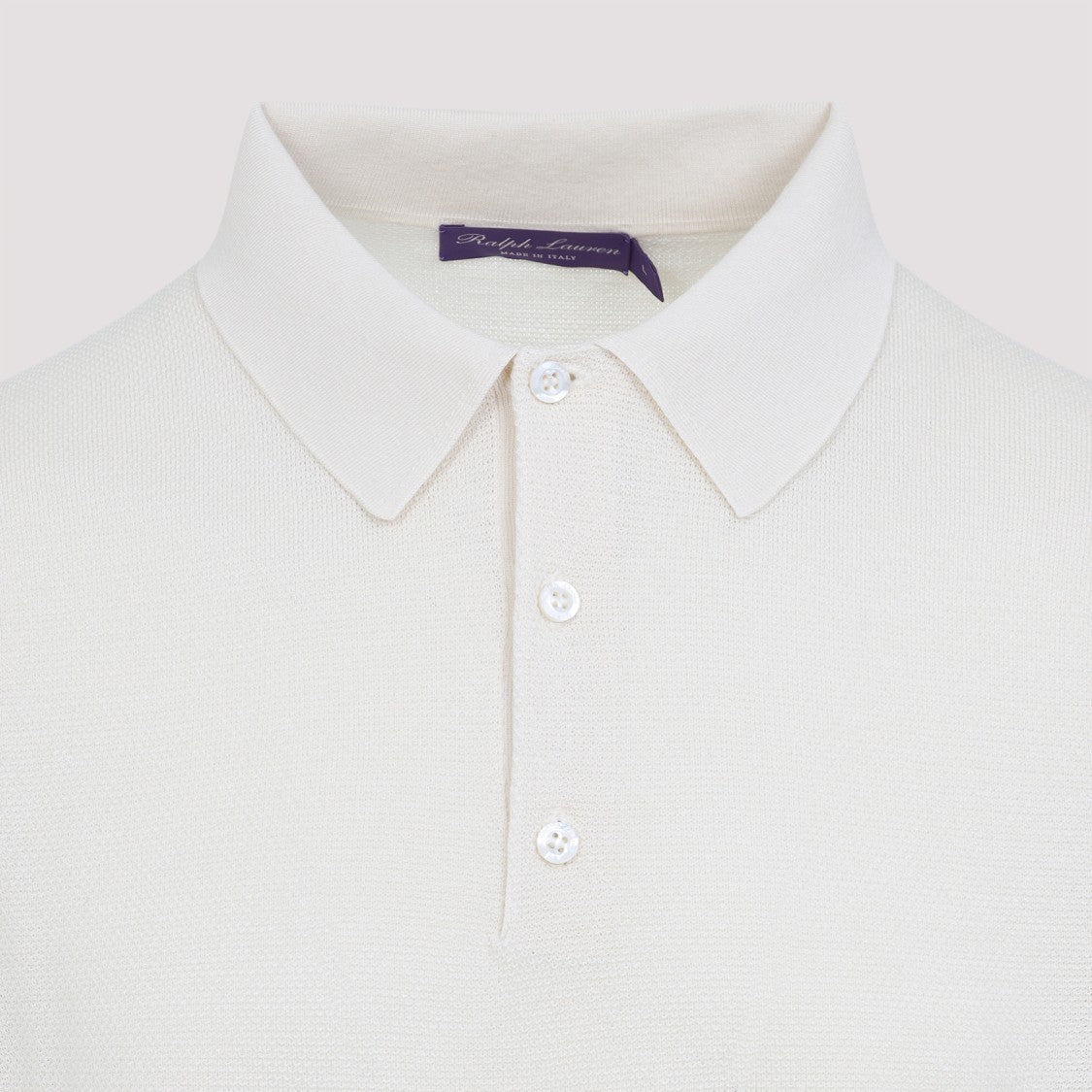 Ralph Lauren X Purple Label Long Sleeves Polo Knit In Silk-Cotton Blend