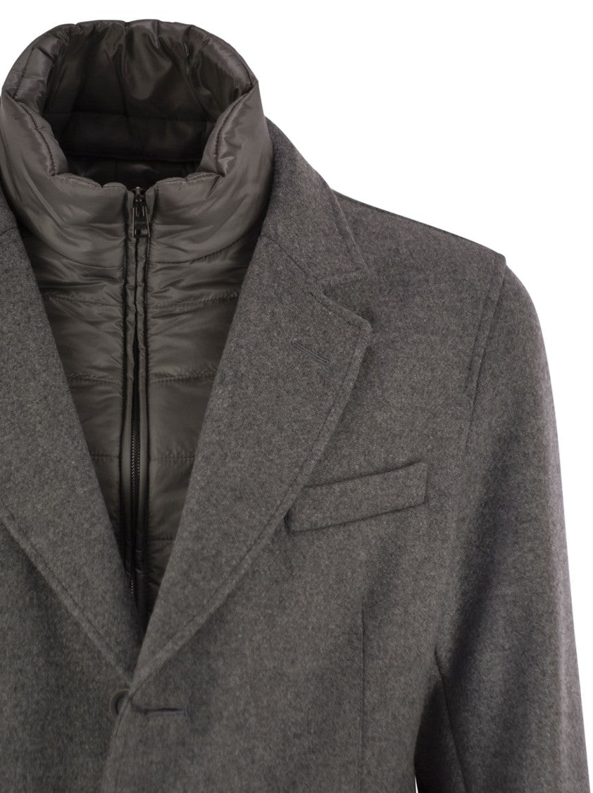 Herno Wool Coat With Bib