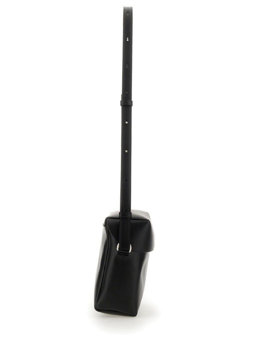 Jil Sander Black Leather Lid Bag With Adjustable Strap