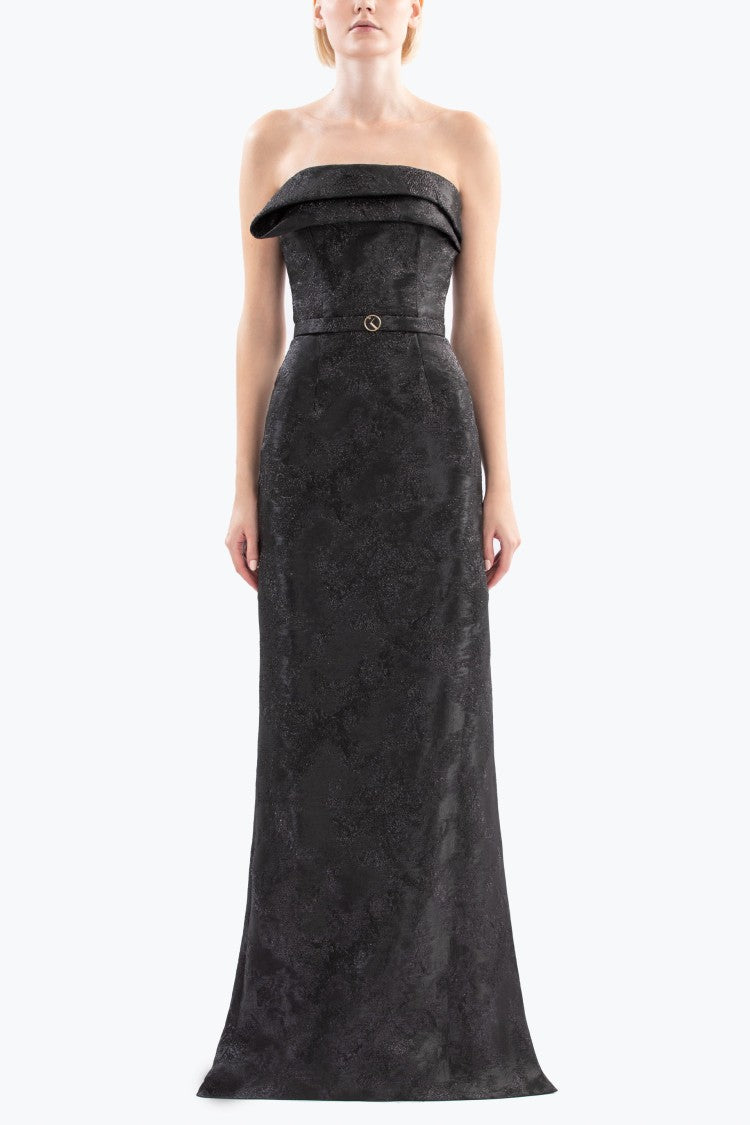 Saiid Kobeisy Brocade Long Fitted Dress