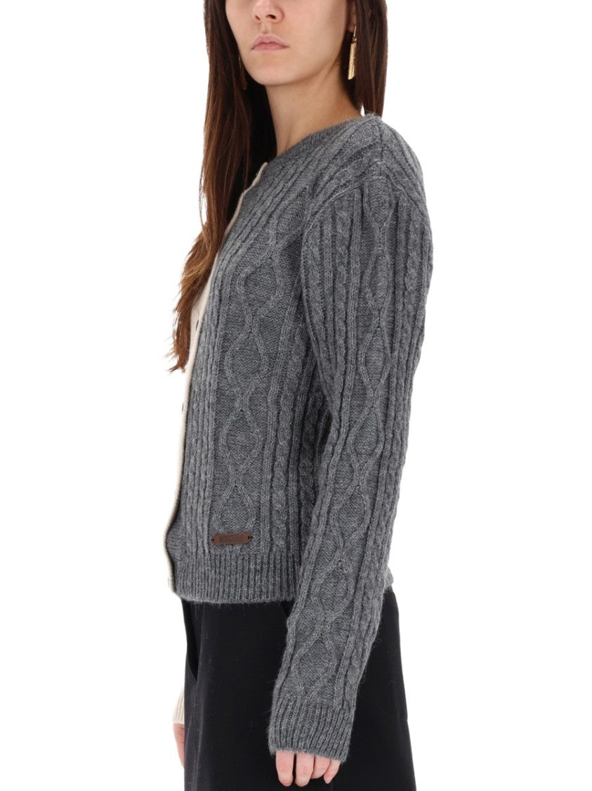 Moschino Two-Tone Cable-Knit Sweater With Reversible Design