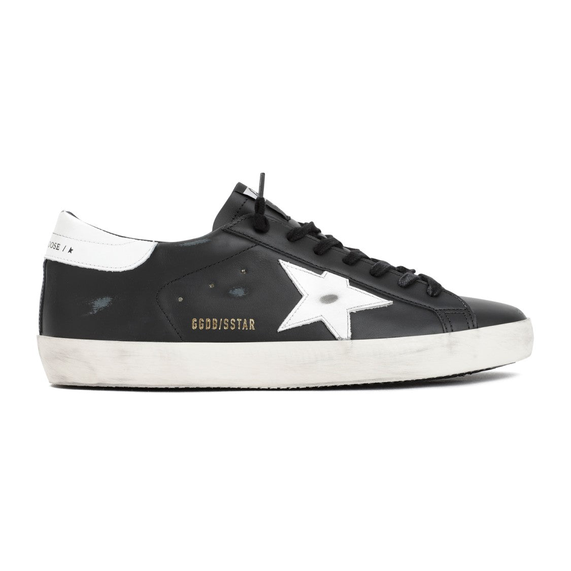Golden Goose Black Leather Sneakers With Signature Star Emblem