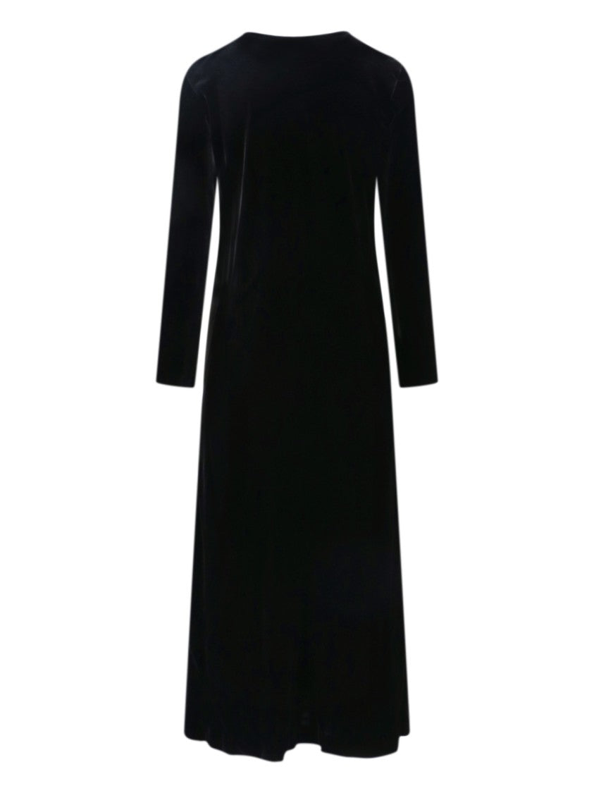 Aspesi Midi Dress With Round Neckline And Flared Hem