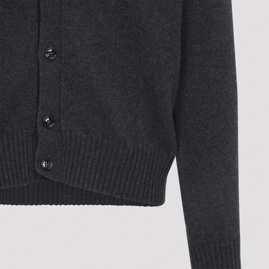 Ami Adc Anthracite Cashmere Cardigan