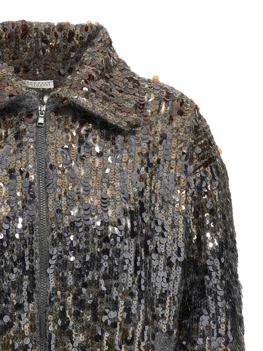 Brunello Cucinelli 'Dazzling Dégradé Embroidery' Cardigan