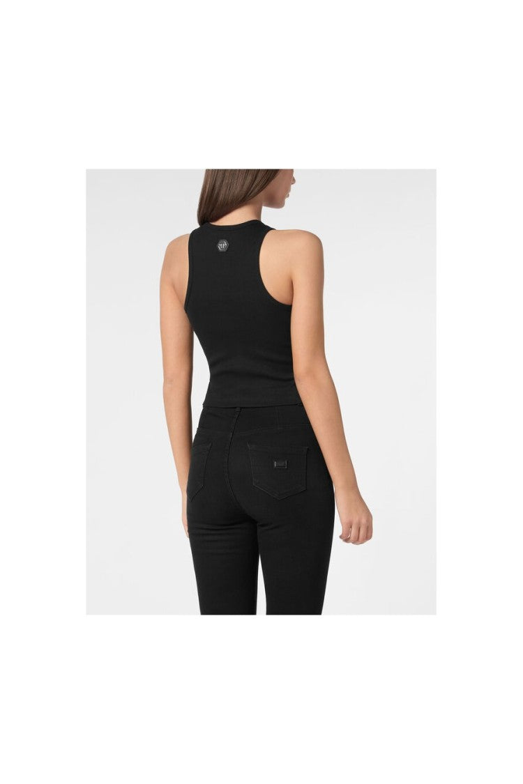 Philipp Plein Fringe-Detail Ribbed Crop Top By Philipp Plein