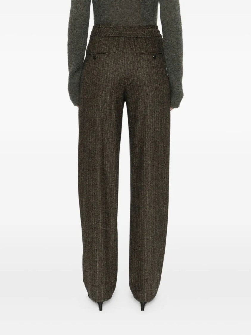 Isabel Marant Pinstripe Elastic-Waist Tailored Trousers